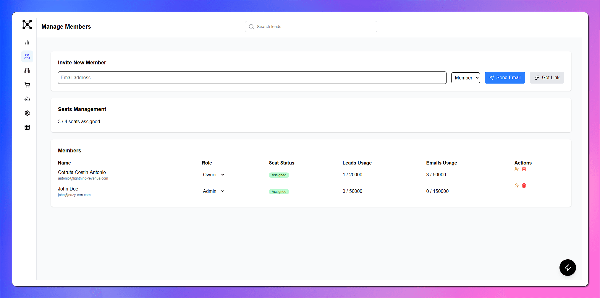 Tenant Features Dashboard